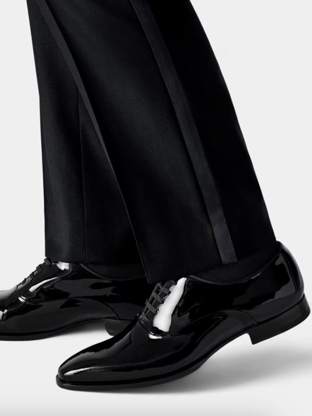 SUITSUPPLY Black Tuxedo Oxford Shoes Patent Leather Size 9.5 US / EU 42.5